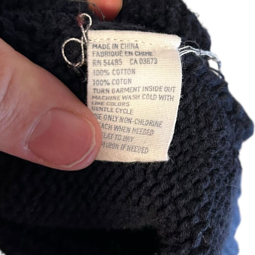 American Eagle Blue White Knit Sweater Men Sz XL Shawl Collar Winter Cabin Style - Picture 16 of 16